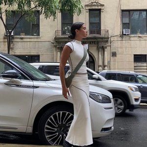 Line by K - 2 Piece Set -  REESE MOCK NECK TOP (L)  & ANITA SKIRT (XL)